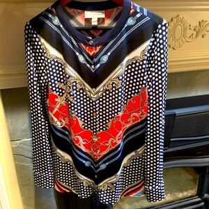 Dana Buchman nautical print blouse